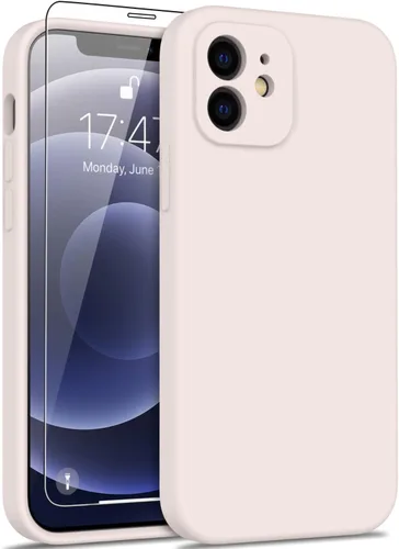 Miniatura 94 de DEENAKIN Funda de silicona compatible con iPhone 12 con protector de pantalla, mejora la protección de la cámara, funda protectora suave y flexible
