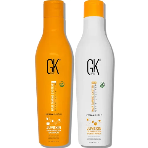 GK Hair Champú y acondicionador Shield - Protección UV/UVA para cabello teñido - Hidrata, evita la decoloración y las puntas abiertas - Fórmula