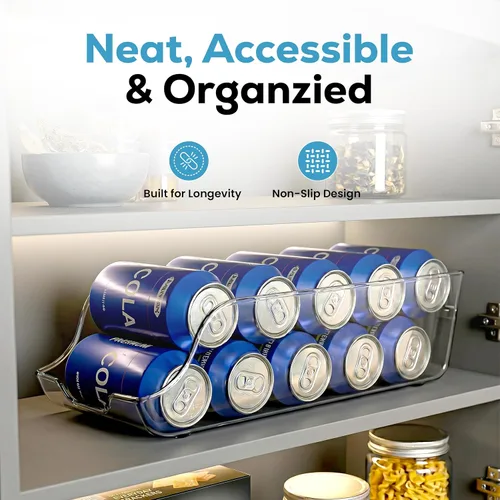 Miniatura 2 de Utopia Kitchen Organizador y dispensador de latas de soda para refrigerador/despensa, organizador de almacenamiento de latas duradero