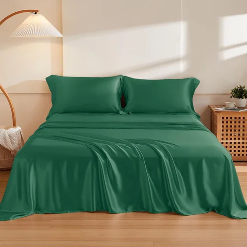 Miniatura 14 de THXSILK Juego de sábanas de seda de 4 piezas, sábanas de seda de morera 100% natural de grado superior 6A+, juegos de ropa de cama de lujo, ultra