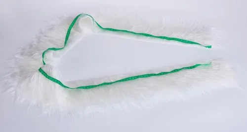 Miniatura 5 de Tiras precortadas de tela de piel sintética lanuda y esponjosa, material suave para manualidades, para barba y cabello de gnomos, disfraz de Blanco