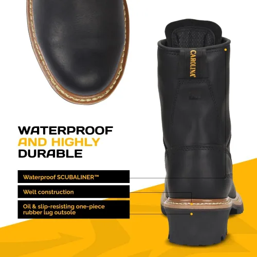 Miniatura 2 de Carolina - Botas estilo leñador para hombre (20 cm). Negro