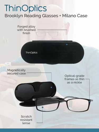 Miniatura 2 de ThinOptics - Gafas de Lectura Funda regular/rectángulo azul