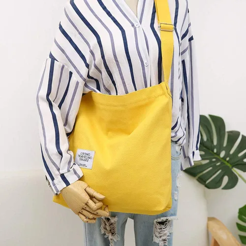 Miniatura 85 de Covelin - Bolsa de hombro informal de lona para mujer, estilo bohemio y retro, bolsa de mano, bolso cruzado, tamaño grande