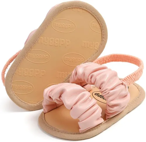Timatego Sandalias de verano para bebés y niñas con suela suave de flores, zapatos de vestir para cuna, recién nacidos, para recién nacidos, para
