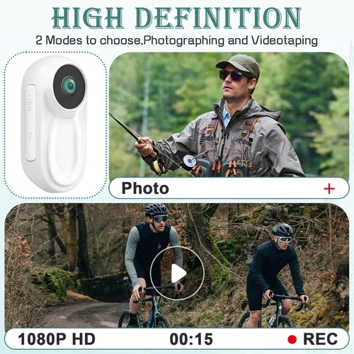 Miniatura 3 de Minicámara corporal 1080P, cámara POV, portátil, pulgar, vlogging, cámara corporal manos libres, grabación POV, cámara de video de acción deportiva