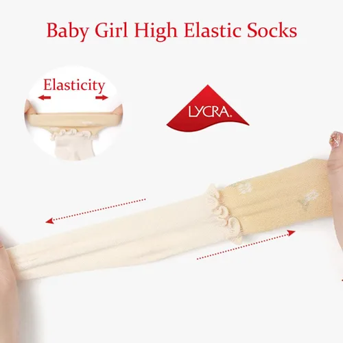 Miniatura 4 de Calcetines largos de algodón con volantes para niña pequeña