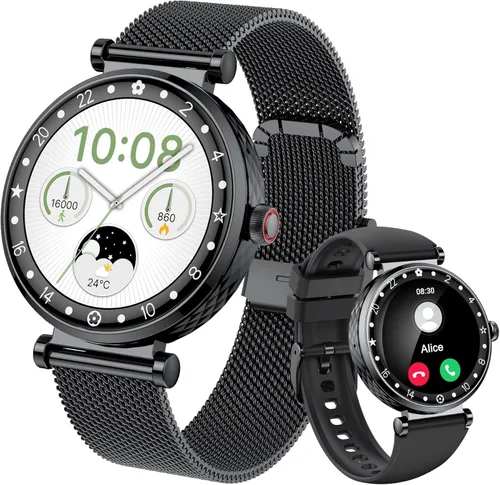 Matast Smart Watch for Women, 1.19" AMOLED Display Fitness Tracker Bluetooth Make/Answer Call, Watches with 110+ Sports Modes/Heart Rate/SpO2/Sleep