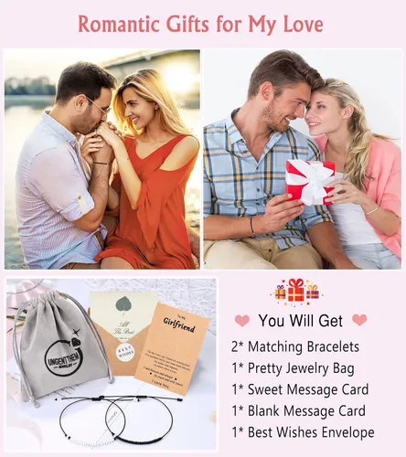 Miniatura 6 de UNGENT THEM Pinky Promise - Pulsera a juego para parejas, alma gemela, hombre, relación a distancia, regalos para mujeres, hombres, él, ella