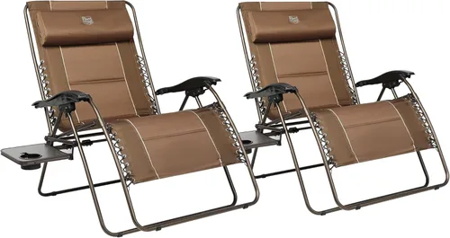 Miniatura 13 de TIMBER RIDGE Silla de gravedad cero de gran tamaño, 33 pulgadas de ancho, silla reclinable XXL de gravedad cero con mesa lateral, silla de descanso