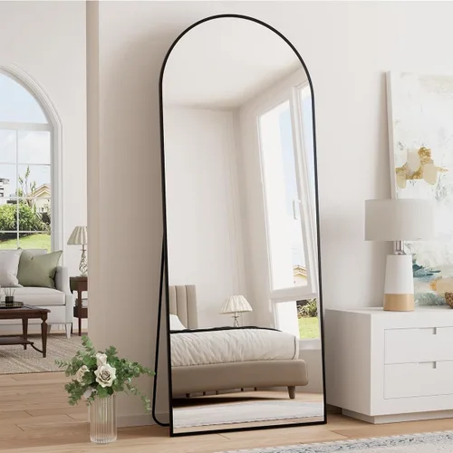 Miniatura 31 de Prywot Espejo arqueado de cuerpo completo, 70"x26" Espejo de pie independiente, Espejos modernos de cuerpo completo con soporte, Espejos de pared