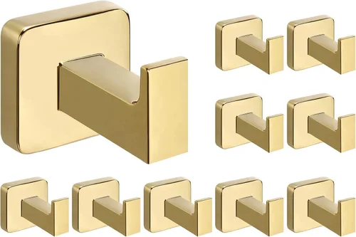 Miniatura 11 de NearMoon Ganchos cuadrados para toallas de baño -SUS304 de acero inoxidable para colgar batas, ganchos resistentes para baño, sala de estar, hotel