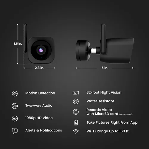 Miniatura 2 de Feit Electric CAM/WM/WiFi 1080p HD Cámara de seguridad para exteriores con Wifi para el hogar inteligente con visión nocturna Negro