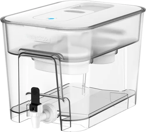 Miniatura 9 de Waterdrop Dispensador de filtro de agua alcalina, grande de 40 tazas, saludable, limpia y libre de toxinas, agua alcalina mineralizada, 100 galones