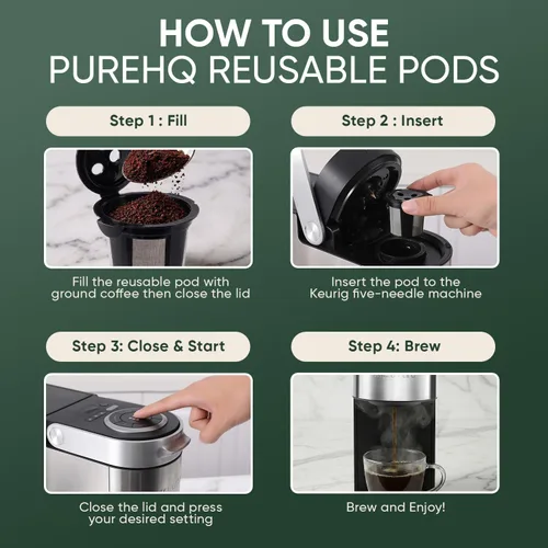 Miniatura 5 de PureHQ - Tazas K reutilizables para Keurig Supreme, K Supreme Plus, K Slim, K-Brew Chill, K Duo Hot and Iced Gen 2 por PureHQ – Kcup recargable