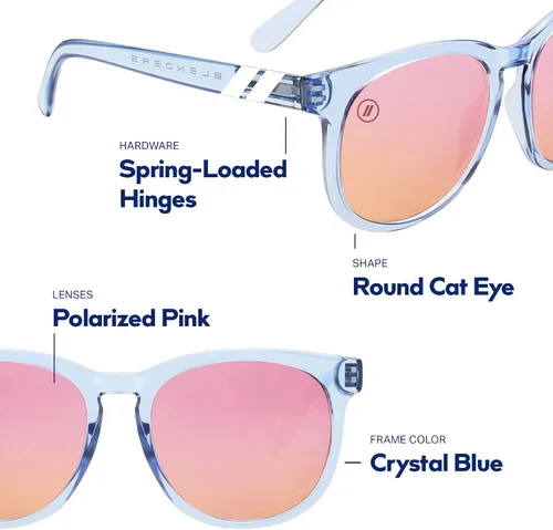 Miniatura 13 de Blenders Eyewear Serie H - Gafas de sol polarizadas - Ojo de gato redondo, bisagra con resorte - 100% protección UV - Para mujer