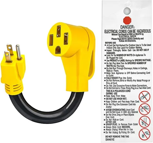 Miniatura 2 de Adaptador de cargador EV NEMA 5-15P macho a 14-50R hembra Adaptador EV de 4 clavijas con mango de agarre Dogbone Cable 3C de alta resistencia 10AWG