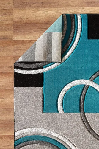 Miniatura 6 de Glory Rugs - Tapete moderno suave tallado a mano, alfombra contemporánea con textura mullida prémium para interior, sala de estar, comedor y Turquesa
