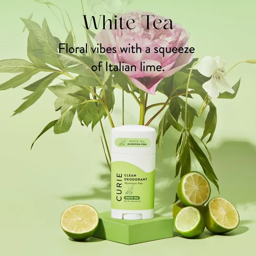 Miniatura 5 de Curie Desodorante natural para mujeres, té blanco, sin aluminio, limpio, sostenible, vegano, sin parabenos (paquete de 3)