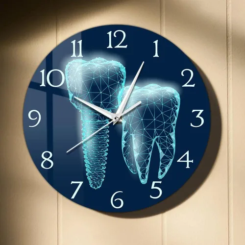 Miniatura 10 de Reloj de pared dental para oficina, relojes de dientes de 12 pulgadas, con batería, silencioso, sin garrapatas, reloj de pared para oficina dental