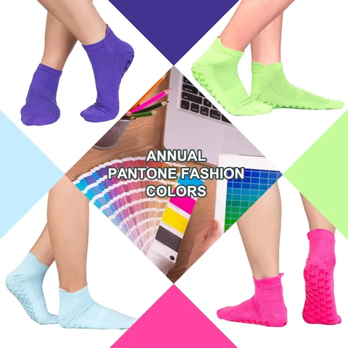 Miniatura 2 de Calcetines de yoga para mujer, calcetines antideslizantes con gel de agarre para el hogar, hospital, yoga, pilates, barras, ancianos, embarazo