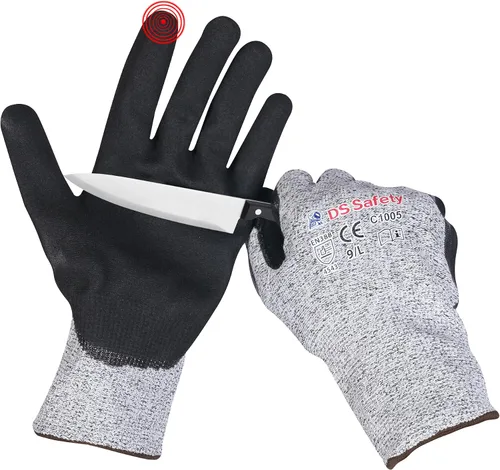 Guantes resistentes a los cortes con extremadamente ligeros y finos guantes de metal de alambre de nivel 5 para trabajo refinado, 12 pares