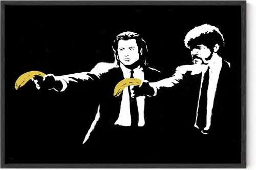 Miniatura 15 de HAUS AND HUES Póster de arte callejero Banksy - Arte pop grafiti - Sin marco 12"x16" Banksy Pulp Fiction