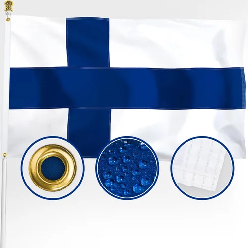 Miniatura 12 de XIFAN Bandera de El Salvador prémium de 3 x 5 pies para exteriores, bandera de país salvadoreño de nailon 210D de doble cara resistente, decoración