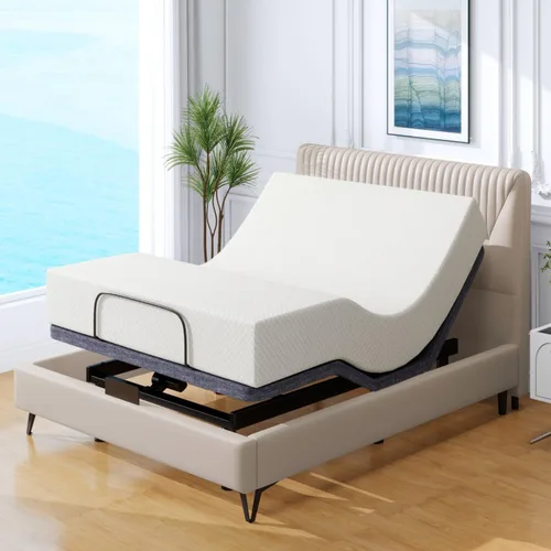 Miniatura 12 de Vipbear Base de cama ajustable individual XL, marco de cama de masaje doble cabezal y reposapiés, cama eléctrica con control remoto inalámbrico