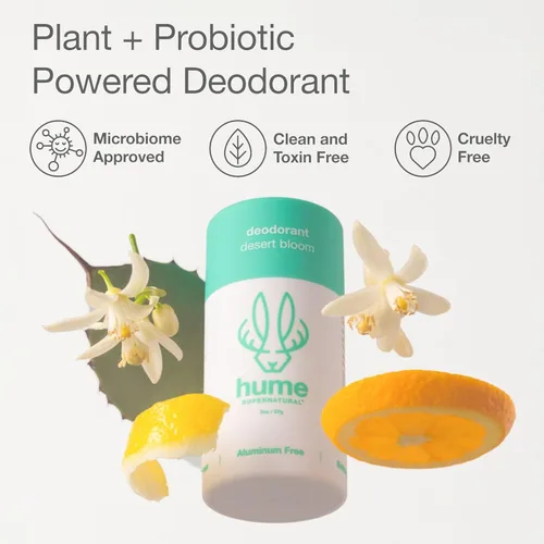 Miniatura 3 de Hume Supernatural Desodorante sin aluminio Roll On para mujeres y hombres, seguro para pieles sensibles, probiótico y a base de plantas, absorbe