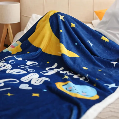 Miniatura 3 de Manta con texto en inglés "I Love You to the Moon and Back", suave y linda manta para niños, regalo para mujeres, niñas, niños y adultos, franela