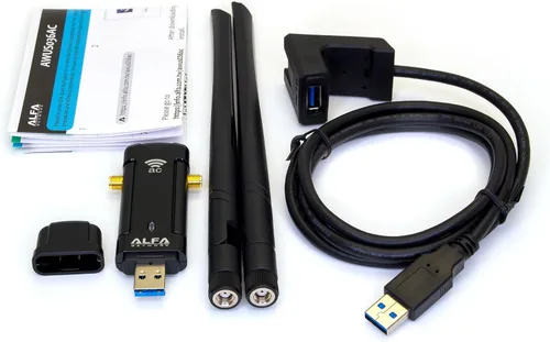 Miniatura 7 de Alfa Adaptador inalámbrico de doble banda AC1200 USB 3.0 Wi-Fi con 2 antenas externas de 5dBi - 2.4GHz 300Mbps / 5Ghz 867Mbps - 802.11ac y A, B, G, N