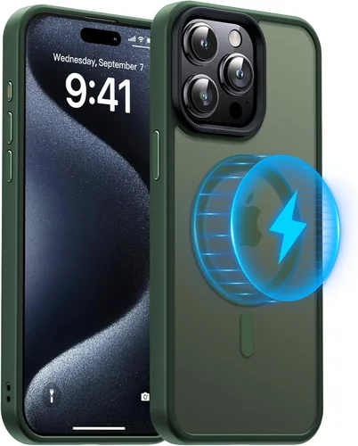 Miniatura 29 de Meifigno Magic Mag Series - Funda diseñada para iPhone 15 Pro, protección de grado militar y compatible con MagSafe, parte trasera mate translúcida