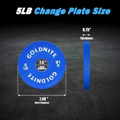 Miniatura 2 de Juego de Placas de Cambio 1.25LB 2.5LB 5LB Juego de Placas de Peso Fraccionario Placas Bumper Olímpicas para Entrenamiento Cruzado Inserto de Acero