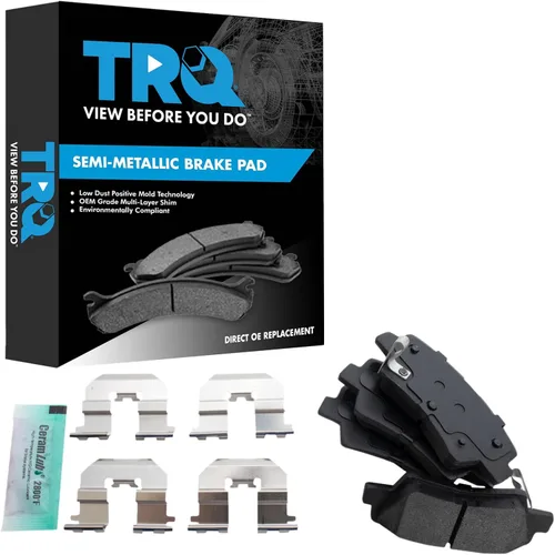 Miniatura 145 de TRQ Pastillas de freno delanteras semi metálicas compatibles con Ford Expedition 2018-2021 F-150 2018-2020 Lincoln Navigator 2018-2022