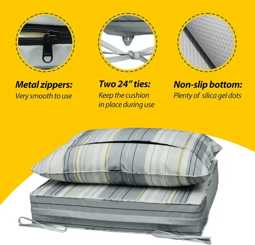 Miniatura 3 de AAAAAcessories Cojines de asiento para exteriores, resistentes a la decoloración, cojines de repuesto impermeables para muebles de patio, 21 x 21 x