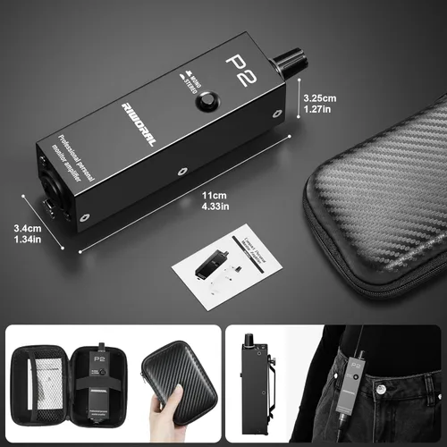 Miniatura 6 de battey amplificador personal portátil amplificador de auriculares analógico estéreo auriculares amplificador de control de volumen amplificador