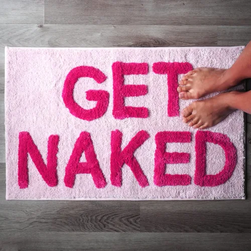 Miniatura 9 de Evovee Alfombra de baño de 20 x 31.5 pulgadas, divertida y bonita, alfombra de baño con texto "Get Naked", divertida decoración de baño, divertida