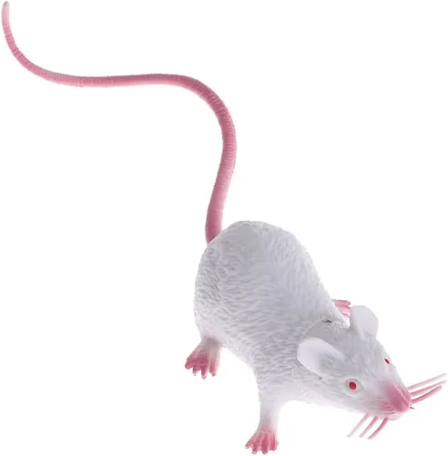 Miniatura 2 de Juguetes de truco de broma, mordaza de goma realista de ratón (blanco)
