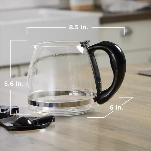 Miniatura 7 de BLACK+DECKER - Jarra de repuesto TC1200B 12 tazas, Cristal, N/A, Negro