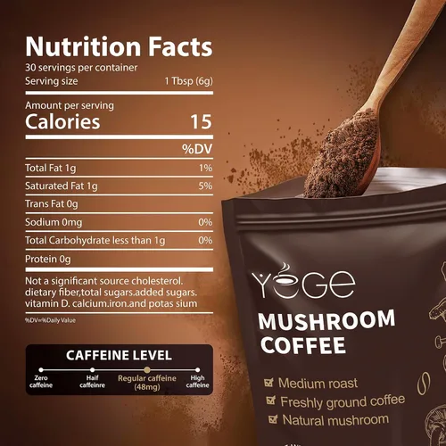 Miniatura 2 de Café de hongos, café instantáneo de hongos con cordyceps, reishi, trompeta rey, shiitake, cola de pavo, melena de león para energía, concentración