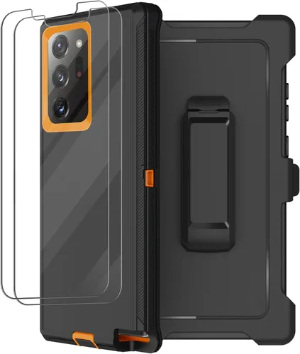Miniatura 11 de Funda para Galaxy Note 20 Ultra con clip para cinturón, 2 protectores de pantalla, grado militar, cuerpo completo, resistente, a prueba de golpes