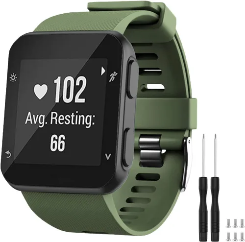 Miniatura 17 de GVFM banda compatible con Garmin Forerunner 35, silicona suave correa de repuesto para reloj inteligente Garmin Forerunner 35, se ajusta a muñeca