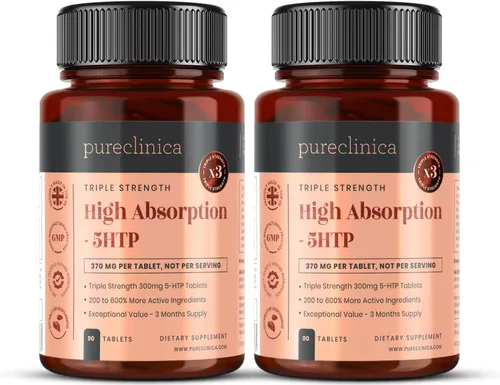 Miniatura 9 de Alta absorción 5HTP 300mg x 90 tabletas - 3 meses de suministro. con vitamina C, B6 y extracto de pimienta negra
