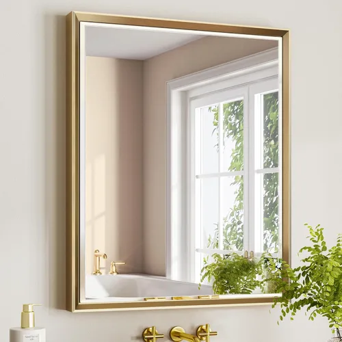Miniatura 34 de Espejo de baño negro, espejo de baño biselado de 16 x 24 pulgadas para pared, espejo con marco negro antioxidante para decoración de baño, sala