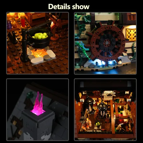 Miniatura 5 de Kyglaring Kit de luces LED compatible con el juego de modelos Lego 21341, accesorios de iluminación compatibles con Disney Hocus Pocus: The