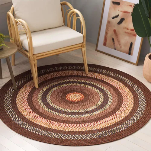 Miniatura 15 de Safavieh Braided Collection BRD313A tapete de lana hecho a mano color café, Algodón Marrón (Brown/Multi)