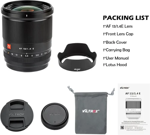 Miniatura 7 de Viltrox AF 0.512 in F1.4 APS-C lente para Sony E-Mount, lente ultra gran angular Prime para cámaras Sony E-Mount a9 a7RIV a7IV a7RIII a7SIII a7II