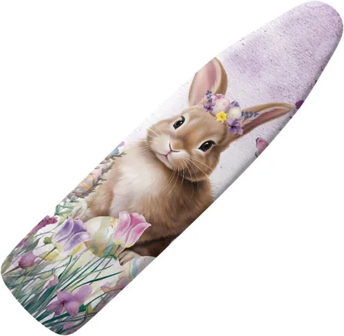Miniatura 28 de Funda floral a prueba de arañazos para tablas de planchar de tamaño estándar, reflectante, con 3 ganchos y bucles para decoración de tablas de 15 x