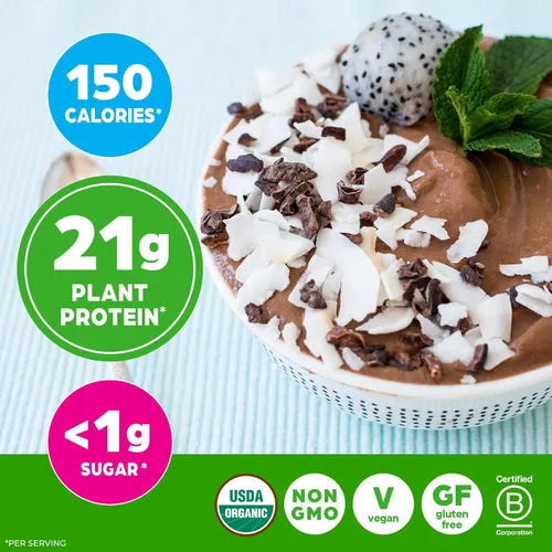 Miniatura 6 de Orgain - Paquete de viaje de polvo de proteína a base de plantas orgánicas, dulce de chocolate cremoso – 0.21 onzas / 6 gramos de fibra, sin